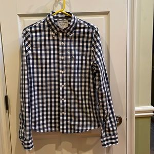 Abercrombie & Fitch Blue and White Checkered Tailored Muscle Shirt 100% Cotton